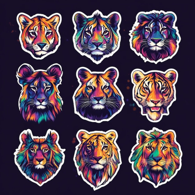 animal character sticker design