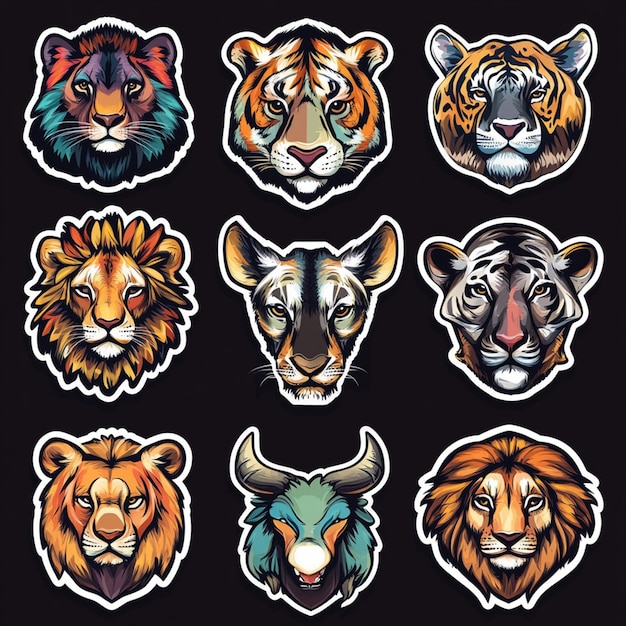 animal character sticker design