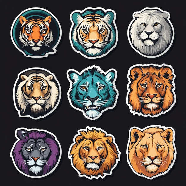 animal character sticker design