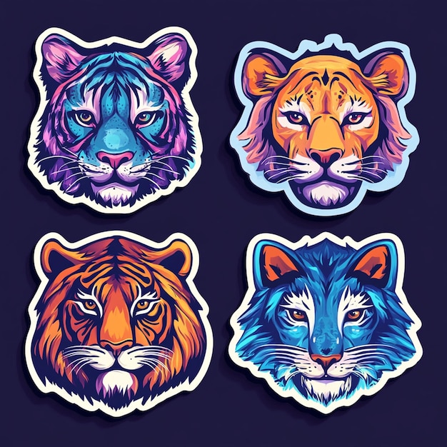 animal character sticker design