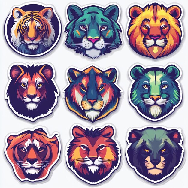 animal character sticker design