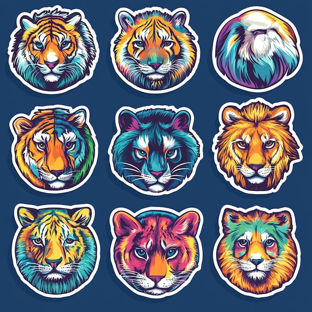 animal character sticker design