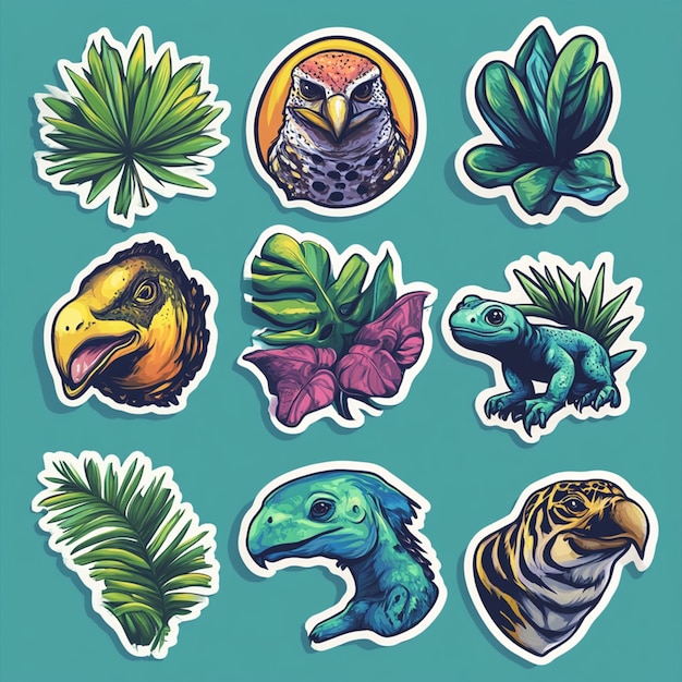 Photo animal character sticker design