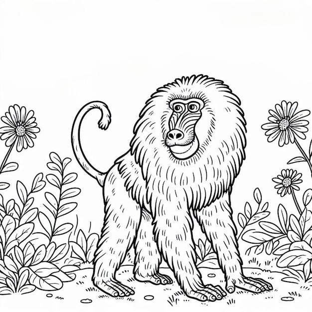 Animal coloring page for kids ai gegenerated