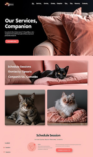 Photo animal companionship with fade out text effects magazine lay wild animals and pets web layout idea