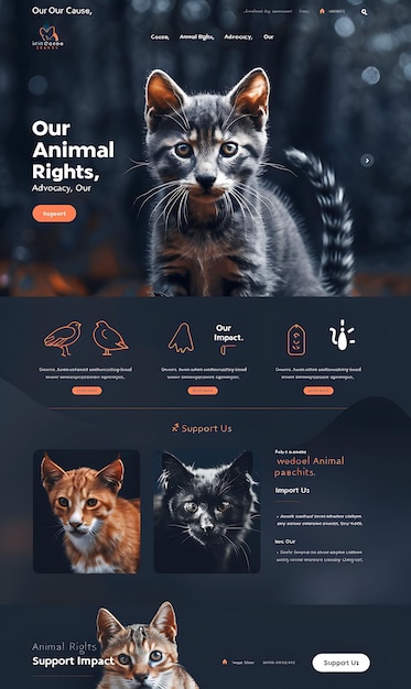 Photo animal rights with blur background effect minimalistic dark wild animals and pets web layout idea