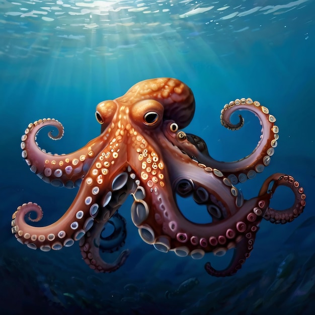 Animal sea deep ocean octopus Leonardo ai generation