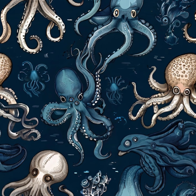 Animal sea deep ocean octopus Leonardo ai generation