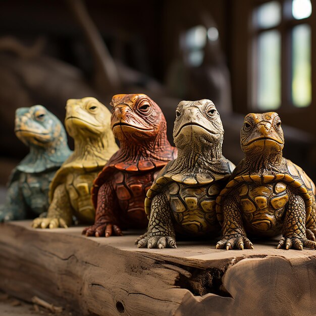 _Animal_statues_ornaments_home_wooden_statues_cute_turtle