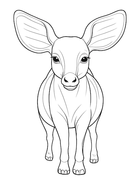 Animals coloring page outline white color white background ai generated