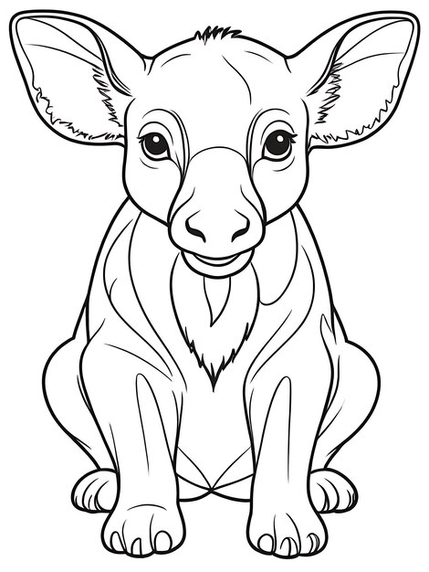 Animals coloring page outline white color white background ai generated