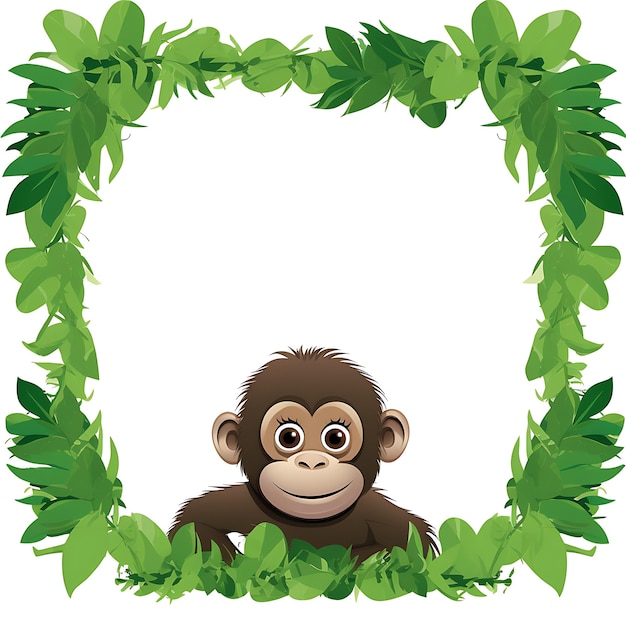 Animals Frame of Baby Gorilla a Playful Gorilla Troop Baby Shaped Fr 2D cute creative design