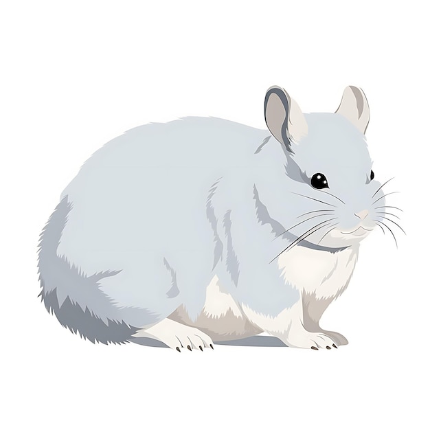 Animals Frame of Soft Silver Chinchilla Designed in the Shape of the 2D cute creative design