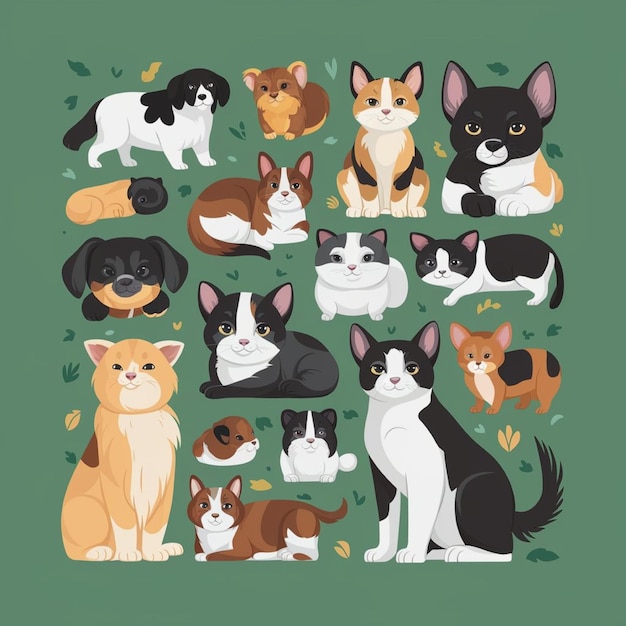 Animals Pets Vectors of common household pets