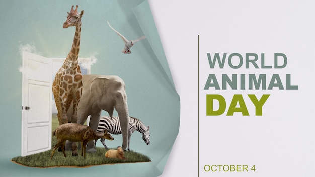 Animals in the wildlife World Animal Day concept