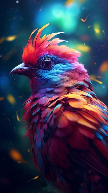 An animated bird vibrant colors cinematic ambience AI Generated Image