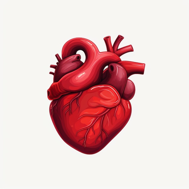 Animated cartoon heart on a white background