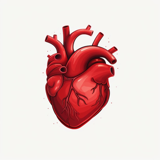 Animated cartoon heart on a white background