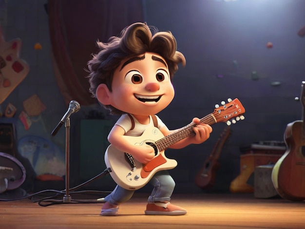 animated cartoons and playing guitar