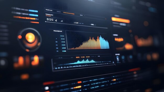 Photo animated dashboard with realtime website traffic analytics live data visualization web performance monitoring