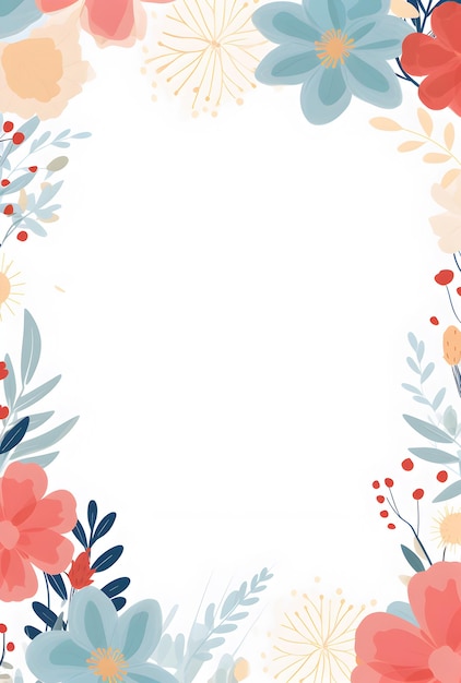 Animated Floral Extravaganza Colorful Flowers Decorating a Cute Paper Frame