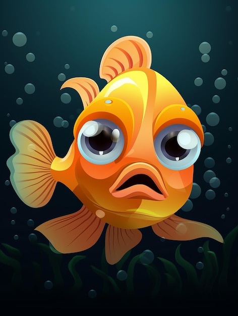 Animated gold fish 3D illustrator