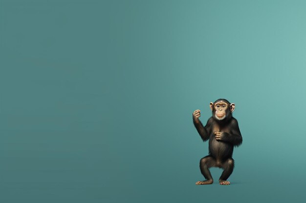 Photo animated monkey images background and copy space