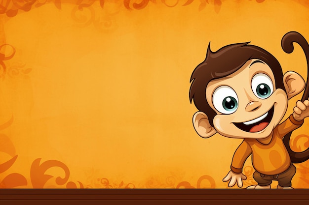 Photo animated monkey images background and copy space