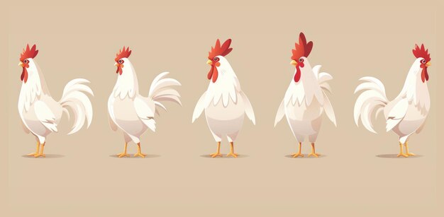 Photo an animated rooster and chicken mascot in eps 10 format