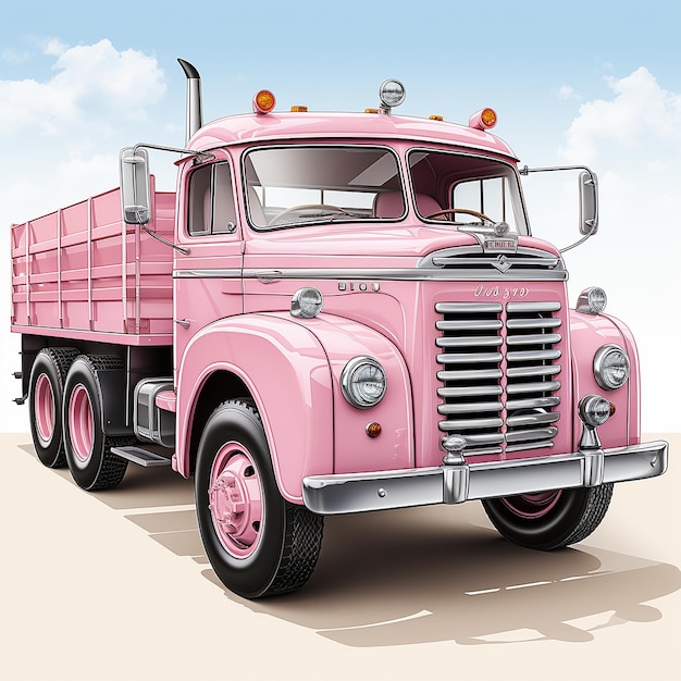 Animated vintage transport in pink