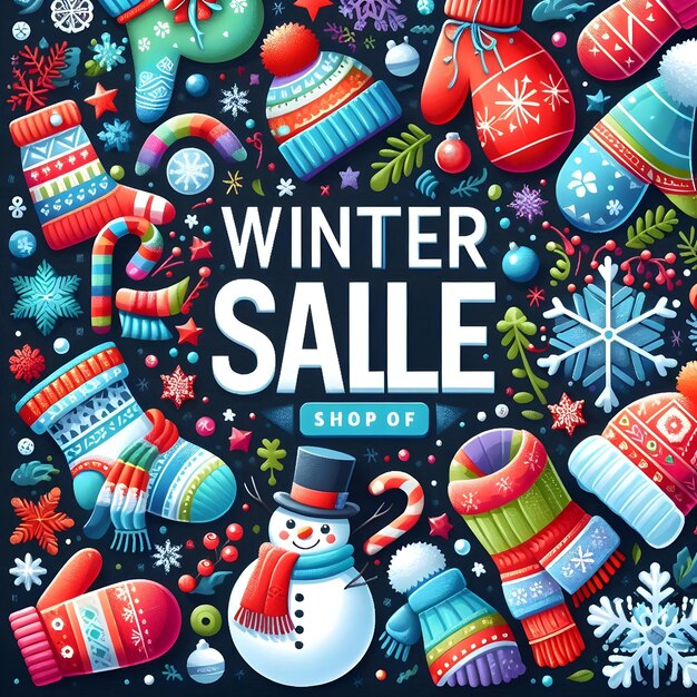 Animated Winter Discount Banner for Christmas Sales