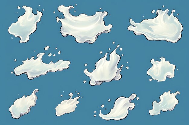 Animation sprite sheet of milk splashes