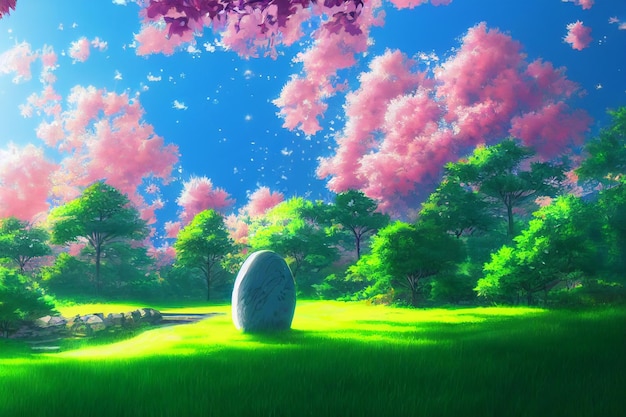 Anime Art Style Beautiful Nature View Illustrations