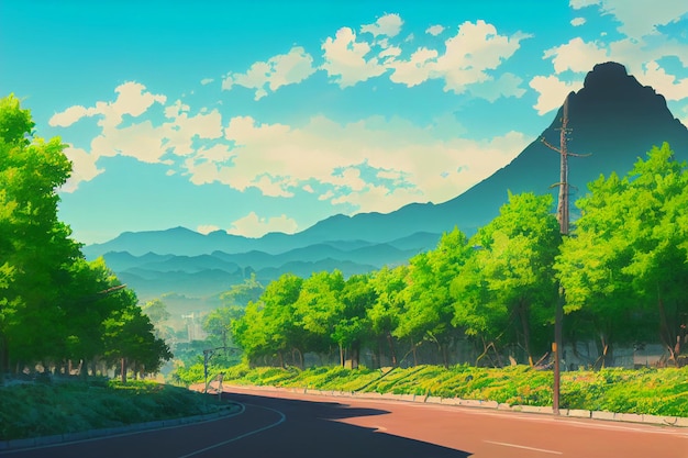 Anime Art Style Beautiful Nature View Illustrations