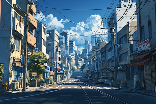 anime background city scene architecture