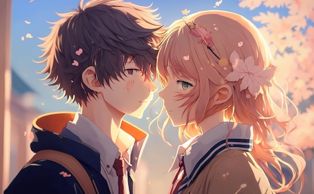 anime boy and girl romance