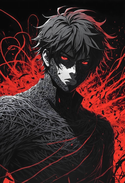 Photo a anime boy red eyes god of death