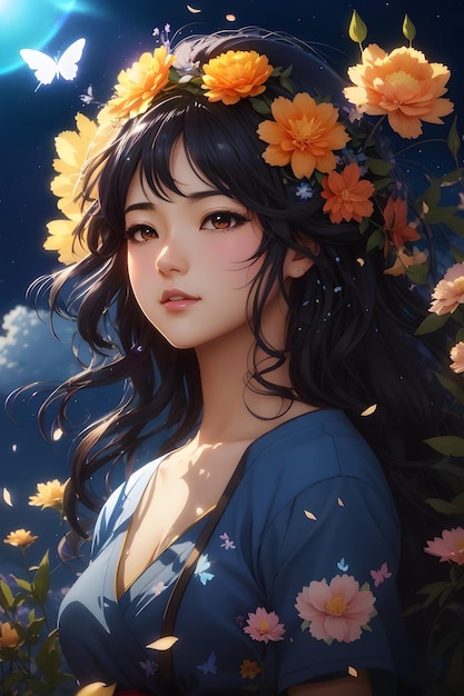 Anime Girl Portrait Wallpaper Cute Anime Girl Anime Girl Anime Wallpaper Cartoon Style Anime Girl AI Generative