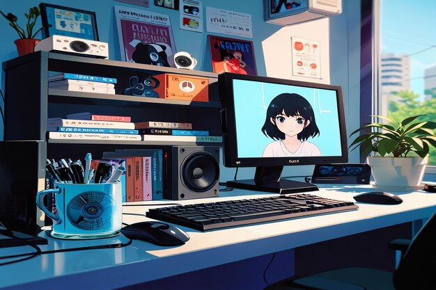 Anime Image is a digital illustration featuring a modern organ