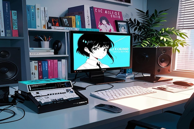 Anime Image is a digital illustration featuring a modern organ