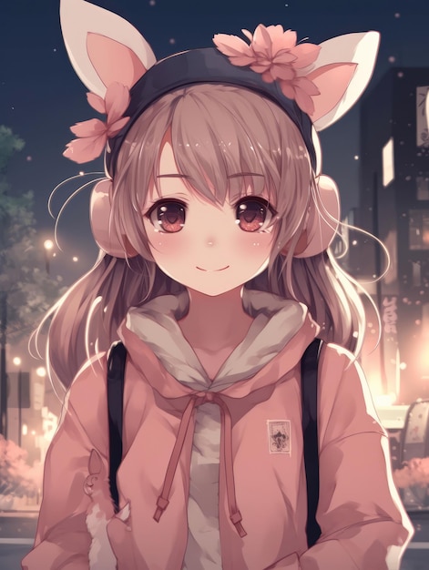 Anime kawaii girl generative ai