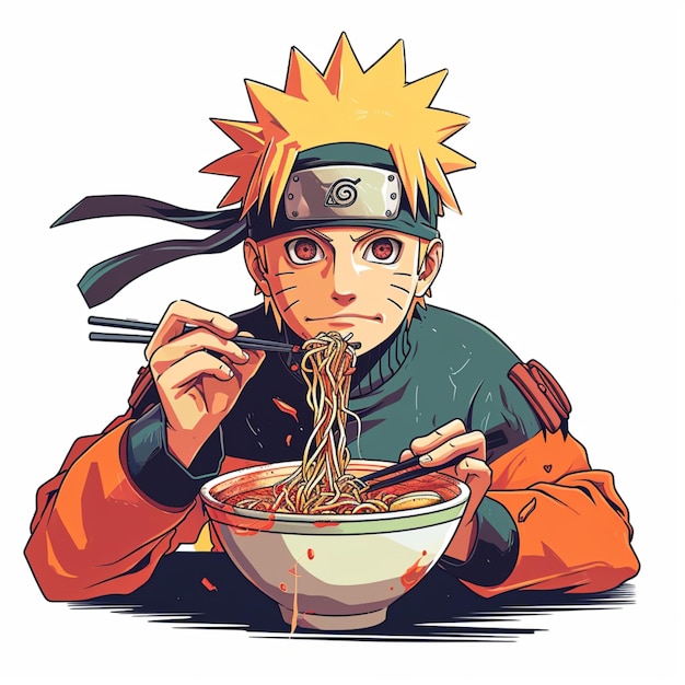 Anime Naruto eating