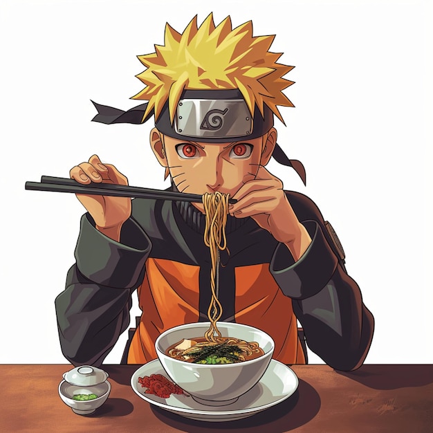 Anime Naruto eating