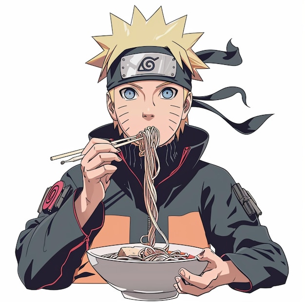 Anime Naruto eating