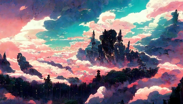 Anime nature concept art background image