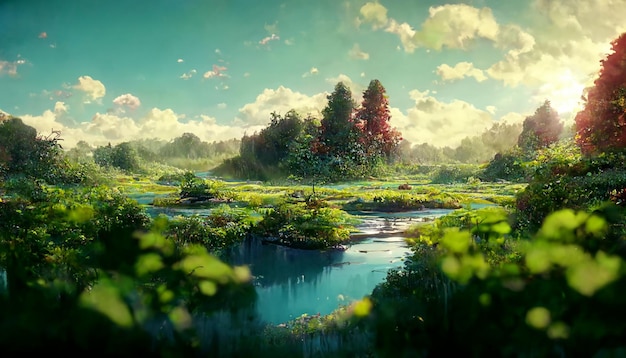 Anime Nature Environment Background Image