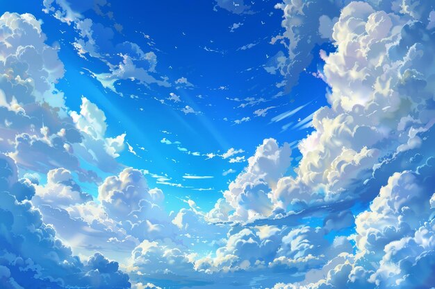 Anime sky with clouds