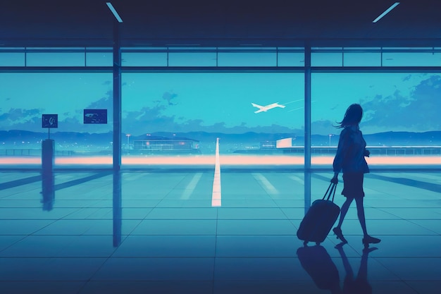 Anime style airport