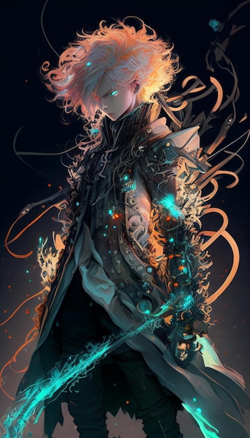 Anime style artwork of a male character from the series generative ai