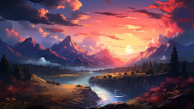 anime style landscape